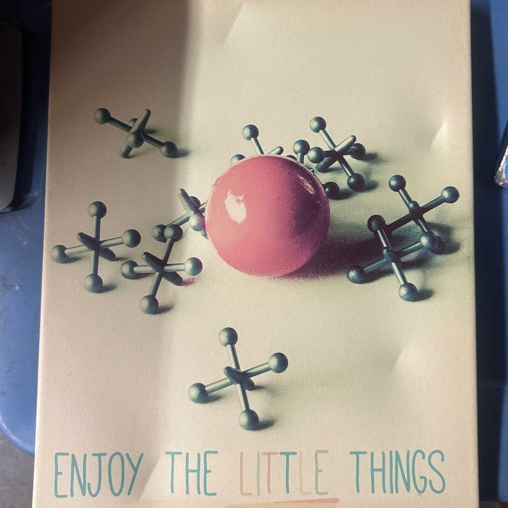 Gail Peck- Enjoy the Little Things Walk Art. Jacks and ball